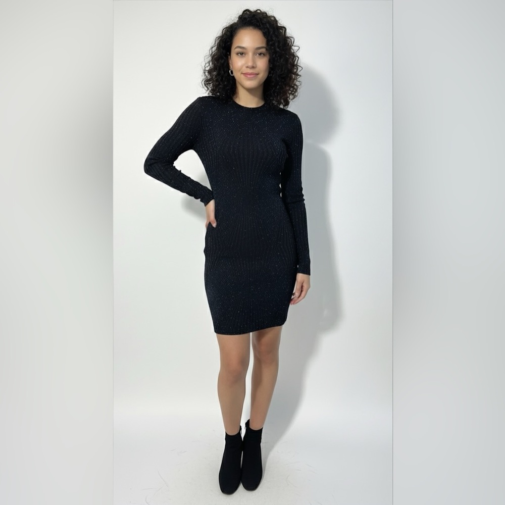 🔻PRICE DROP✨Eclipse Black Sparkle Bodycon Mini Dress (XS/S) | Galaxy Lurex ✨🌌